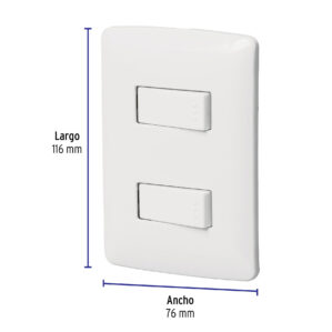 Placa Armada 2 Apagadores Blanco Linea Italiana