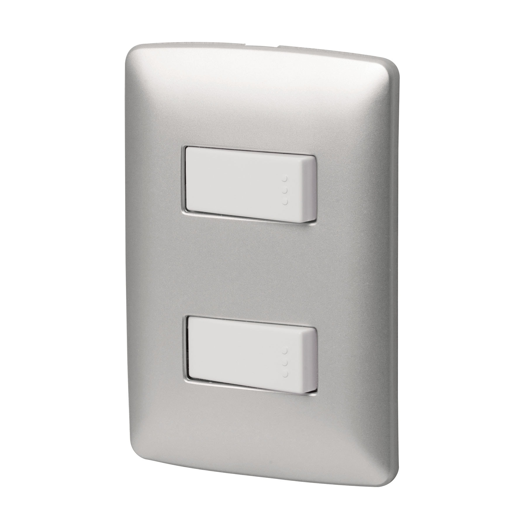 Placa Armada 2 Apagadores Plata Linea Italiana