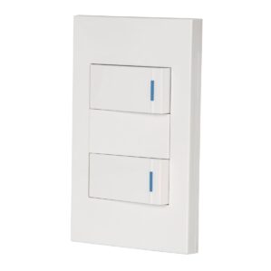 Placa armada 2 Apagadores Española blanco