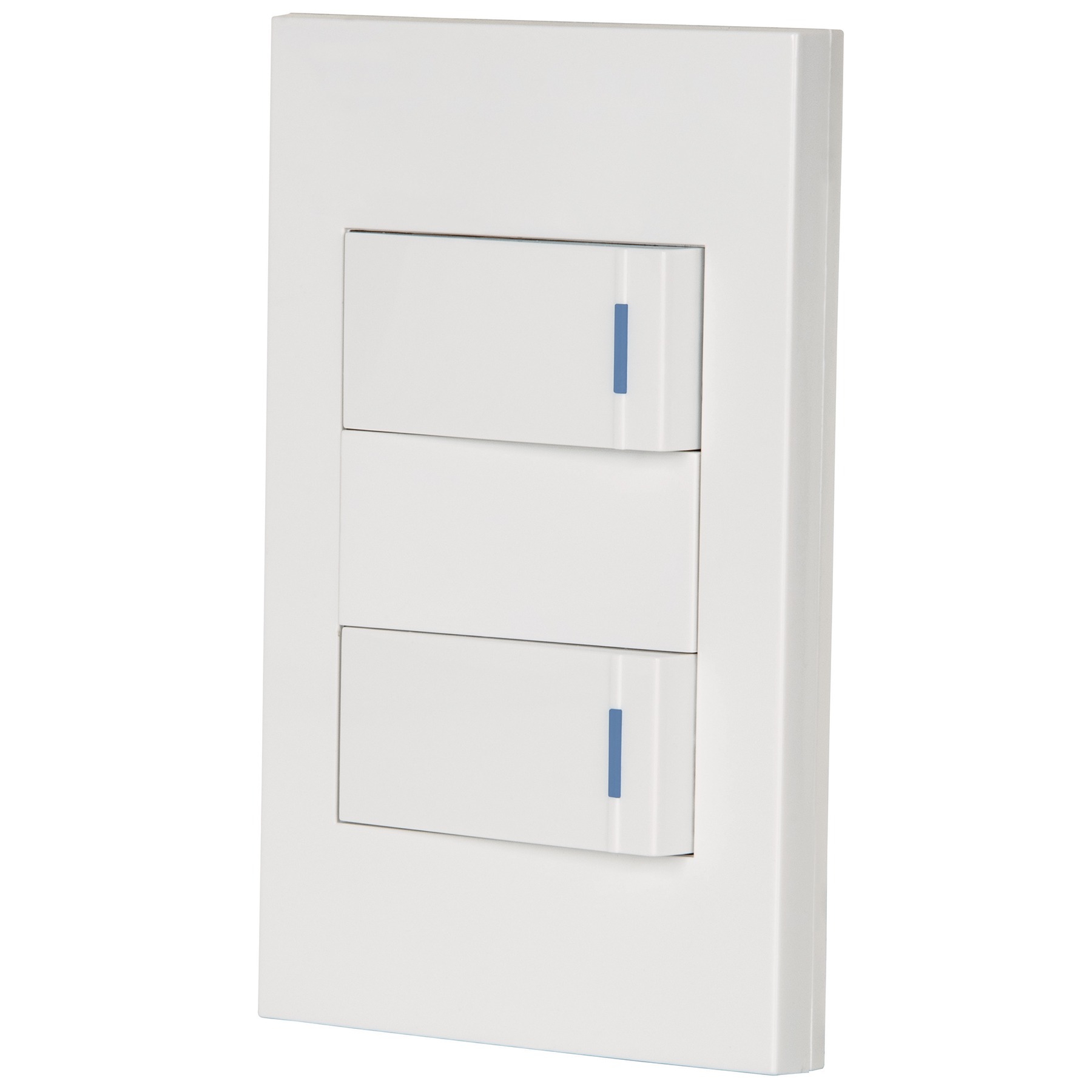 Placa armada 2 interruptores 1 de Escalera 3 vias Española blanco