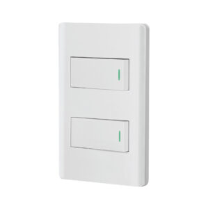 Placa Armada Doble Apagador Lisboa Blanco
