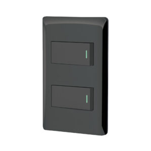 Placa Armada Doble Apagador Lisboa Negro