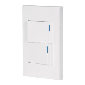 Placa armada 2 interruptores Española blanco