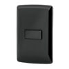 Placa Armada 1 Interruptor Sencillo Negro Linea Italiana