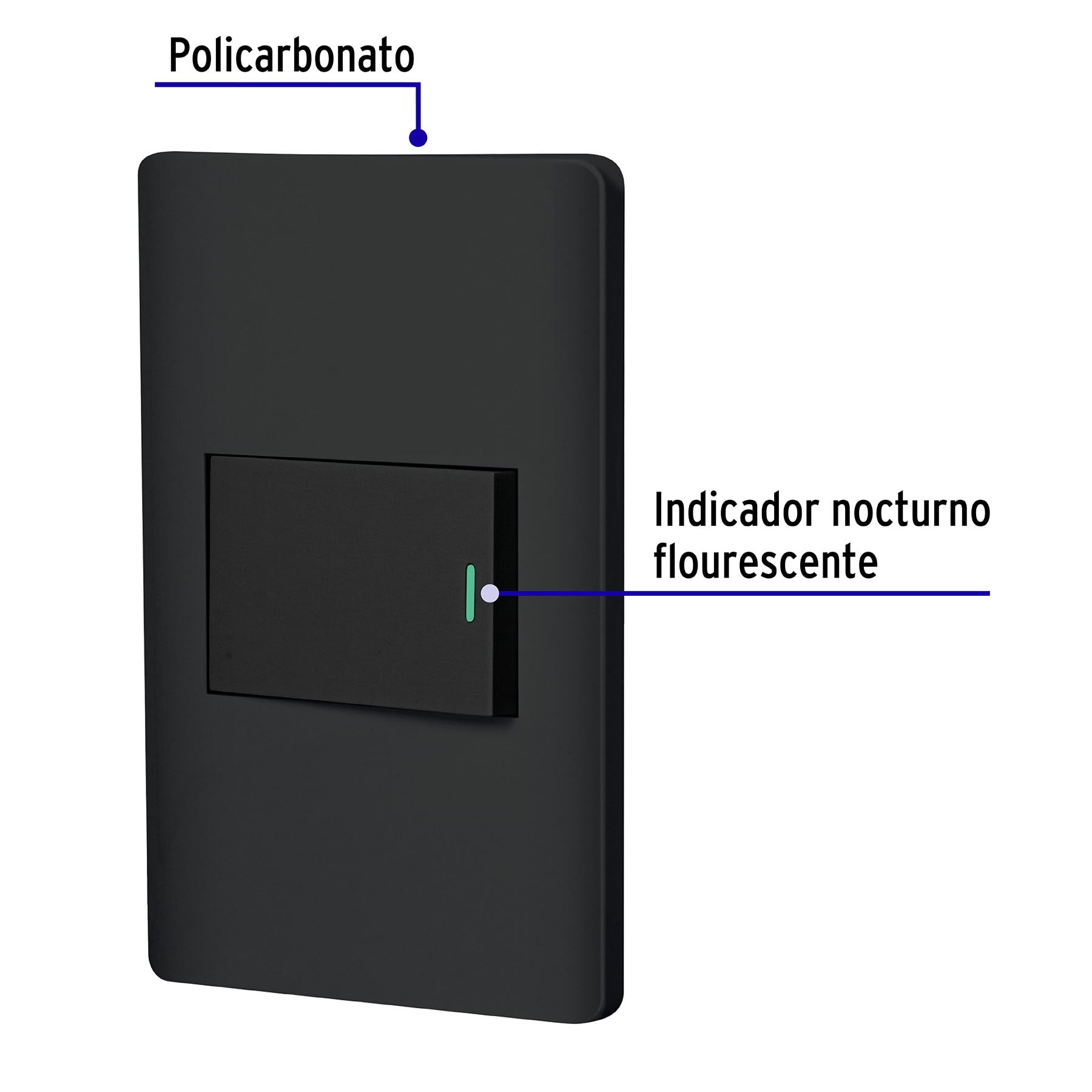 Placa armada Apagador Lisboa Negro