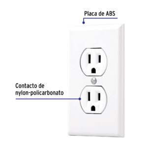 Placa armada 2 contactos polarizados linea Standard blanco