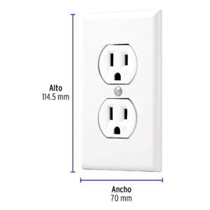 Placa armada 2 contactos polarizados linea Standard blanco