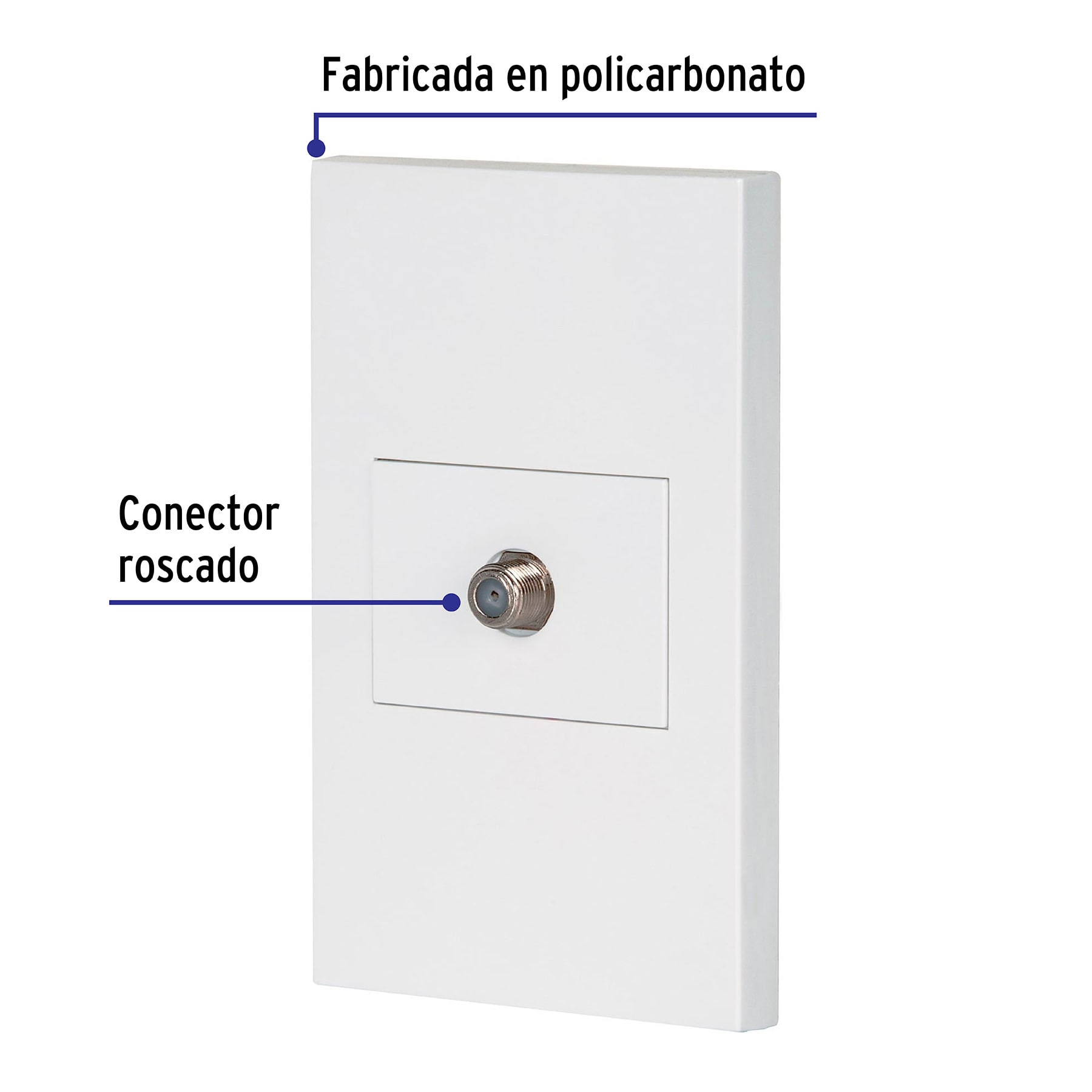 Placa armada 1 toma de TV Española blanco