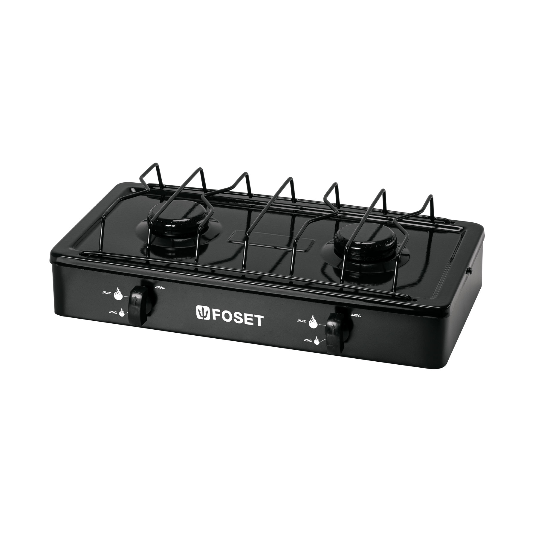 Parrilla estufa de gas 2 quemadores color negro