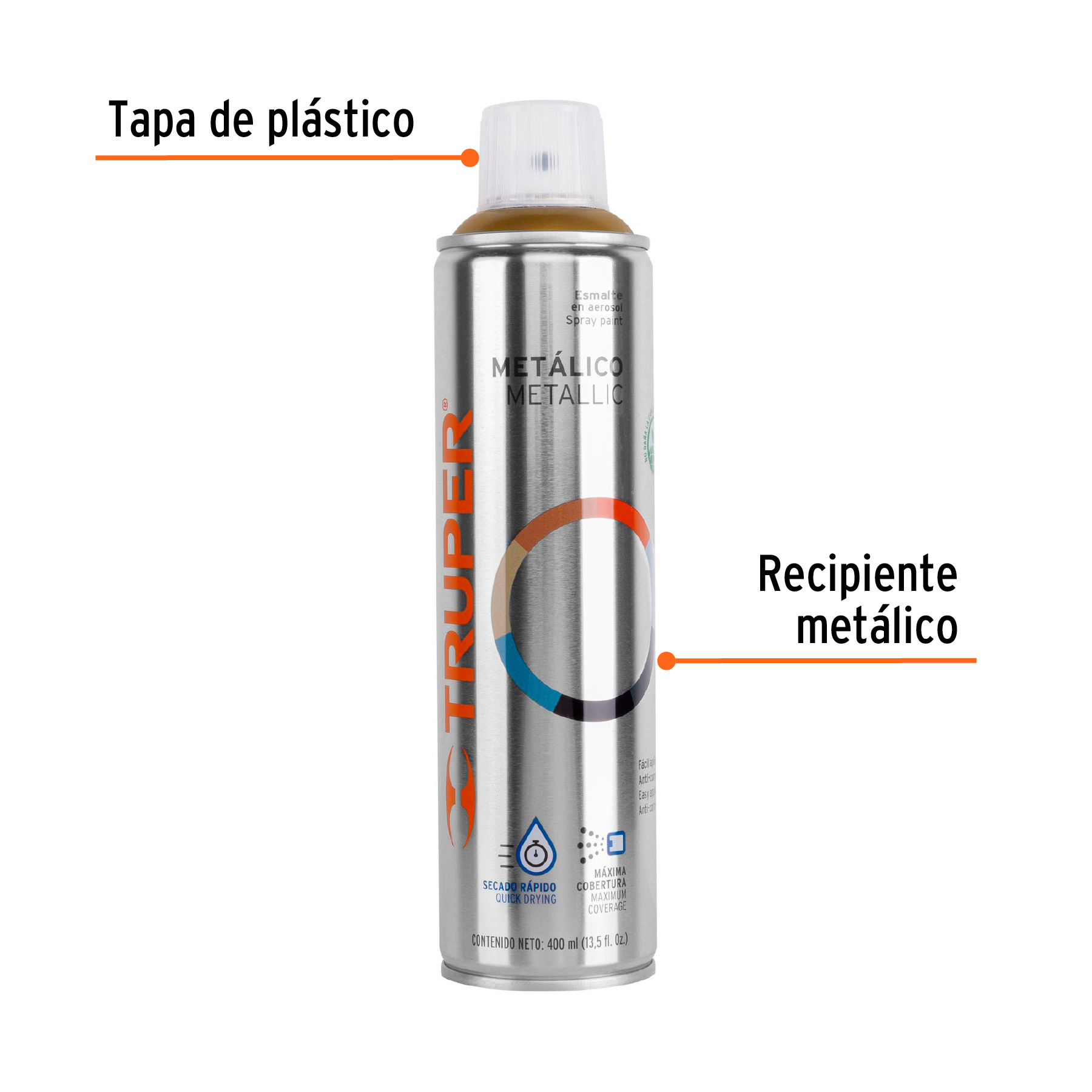 Pintura en Aerosol Metalica Oro Truper