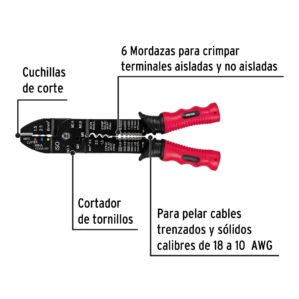 Pinza pelacable 9" Calibre 10 a 18aws Pretul