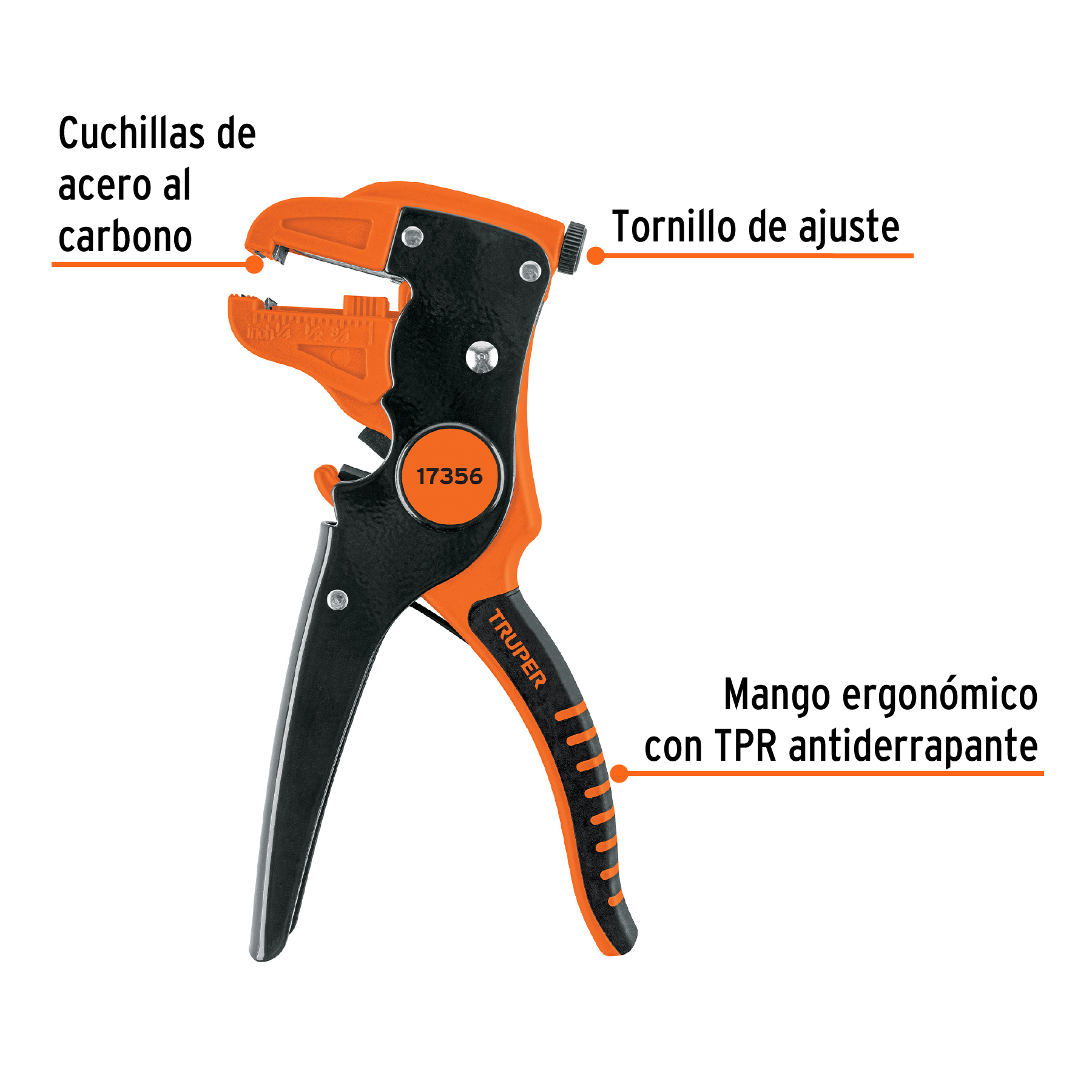 Pinza Pelacables de 7" Automatica de 10 a 24awg Truper