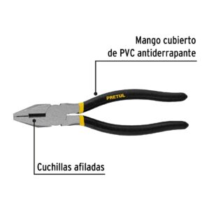 Pinza de electricista 8" Pretul Blister