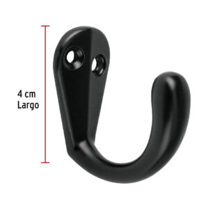 Gancho sencillo tipo perchero negro Hermex