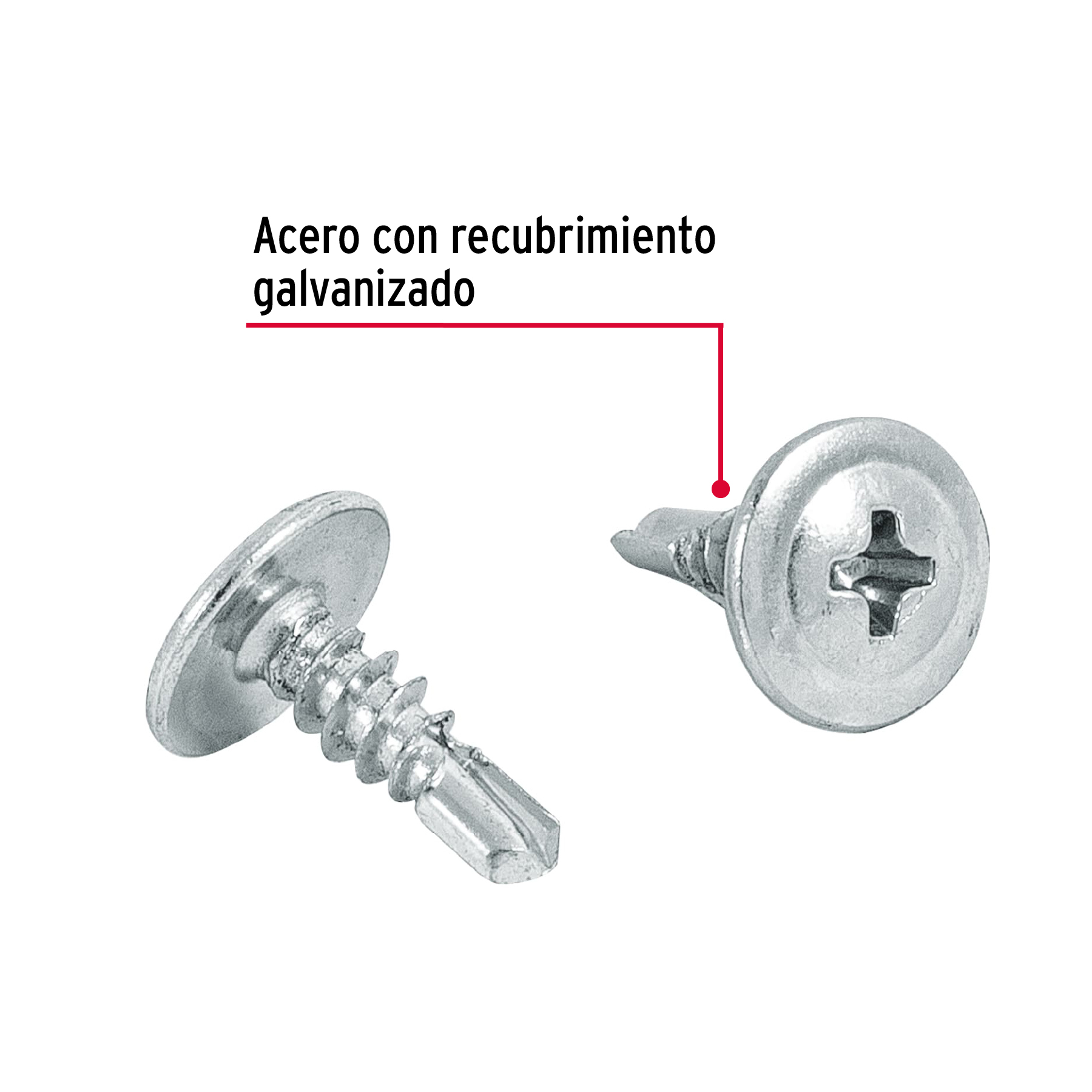 Pija cruz punta de broca 1/2" bolsa con 100 piezas