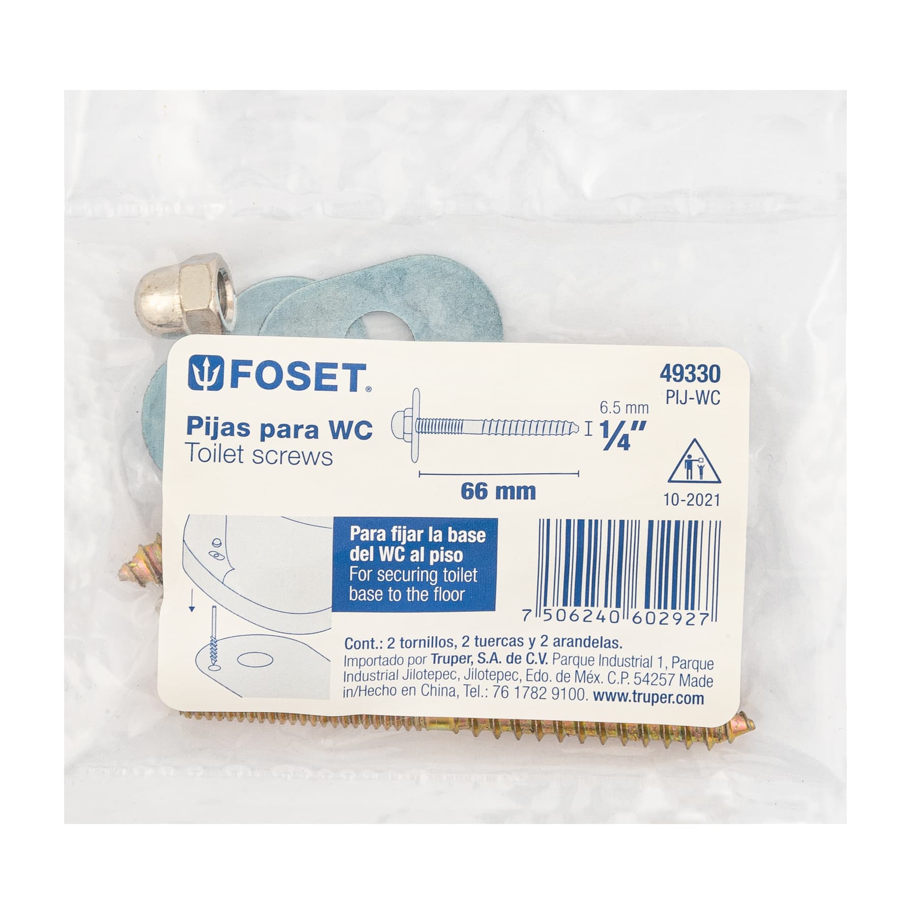 Par de Pijas Tornillos Sanitarios para WC