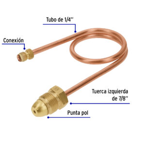 Pigtail con tuerca izquierda punta pool 50cm