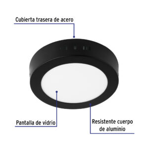 Lampara de LED 6w de Sobreponer luz de dia negro