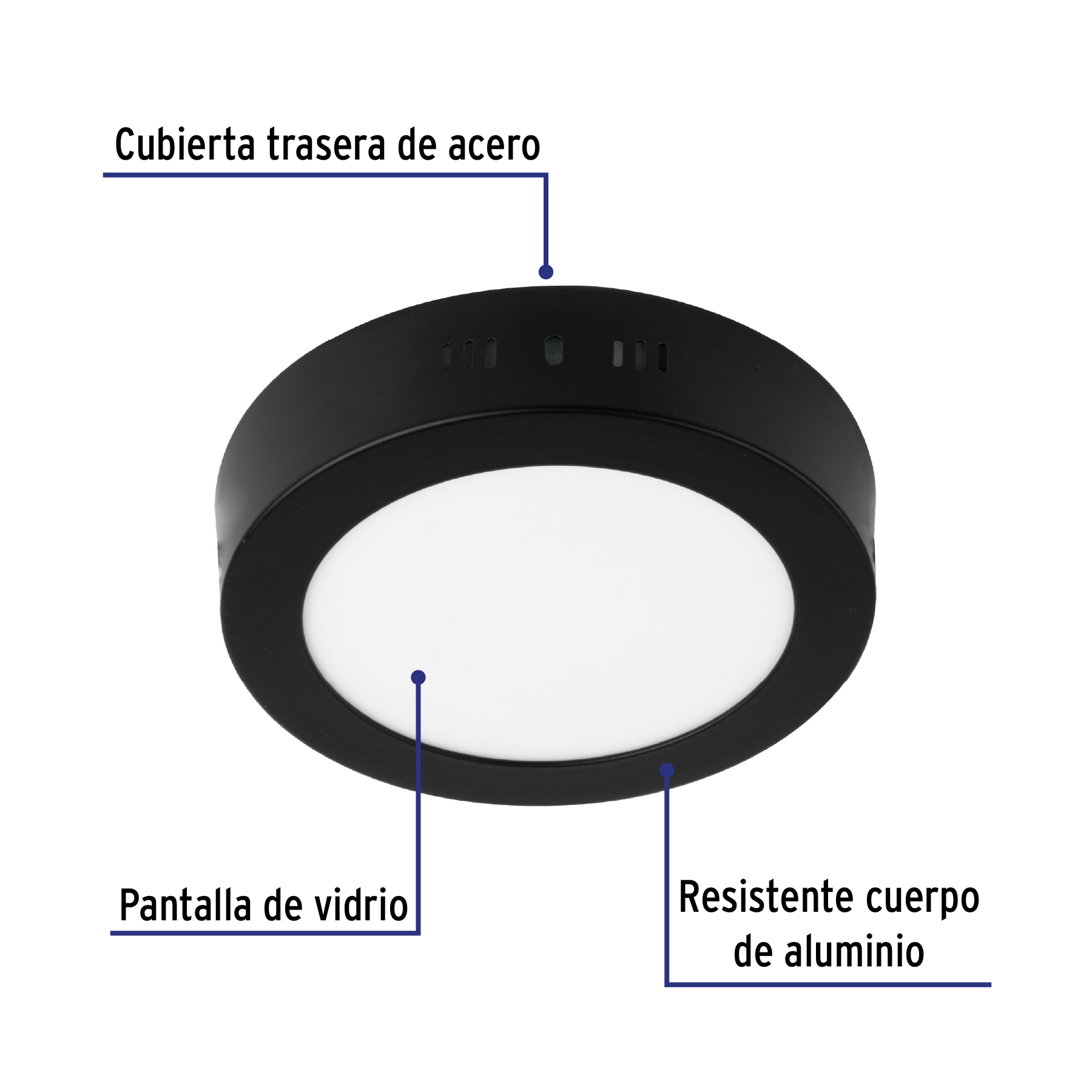 Lampara de LED 6w de Sobreponer luz de dia negro
