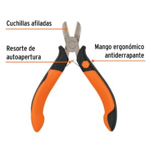 Pinza miniatura corte diagonal 4" Mango comfort grip Truper