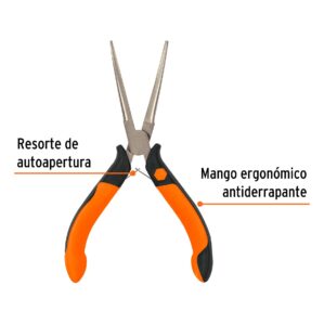 Pinza de punta de aguja 6" Mango comfort grip Truper