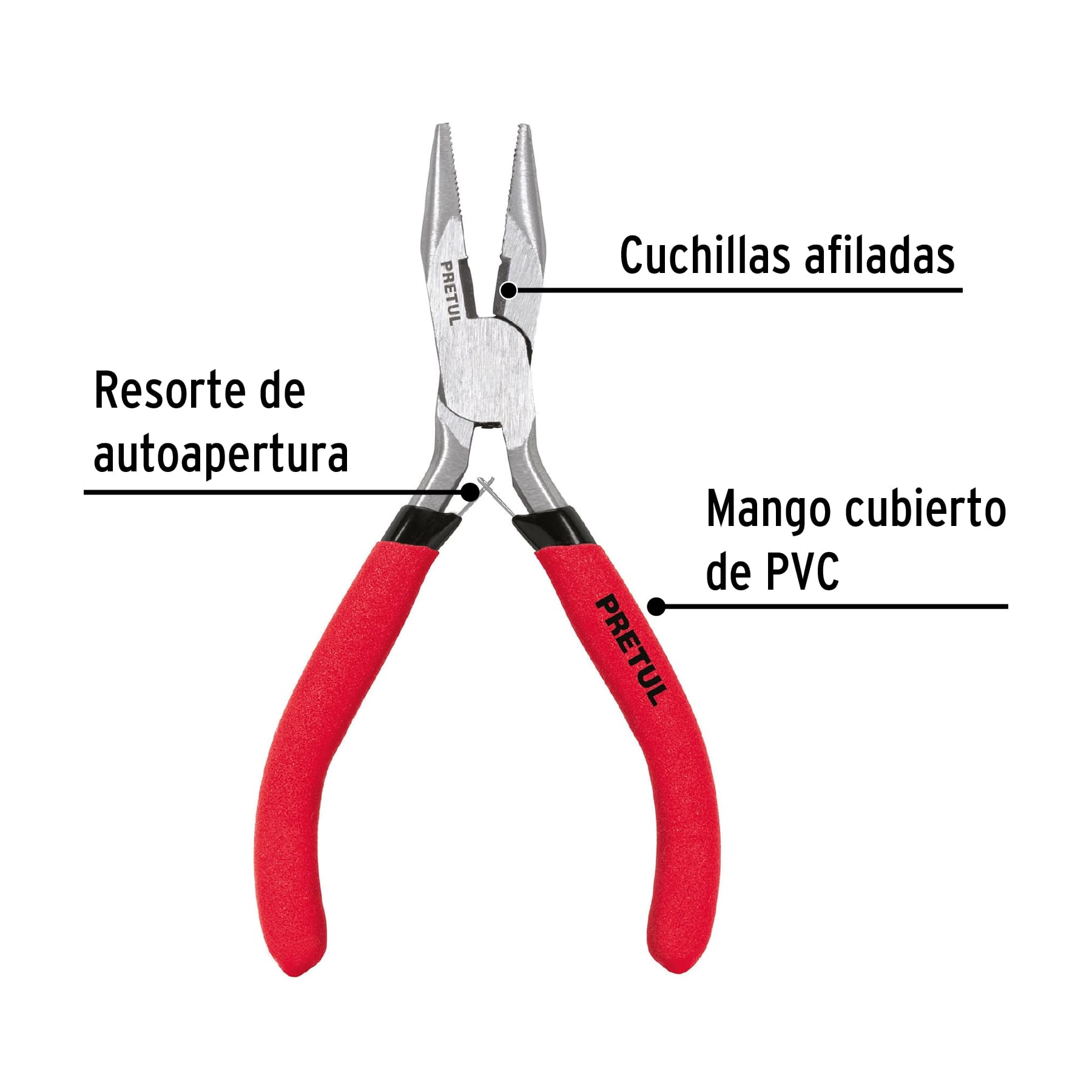 Pinza de punta y corte 5" Pretul