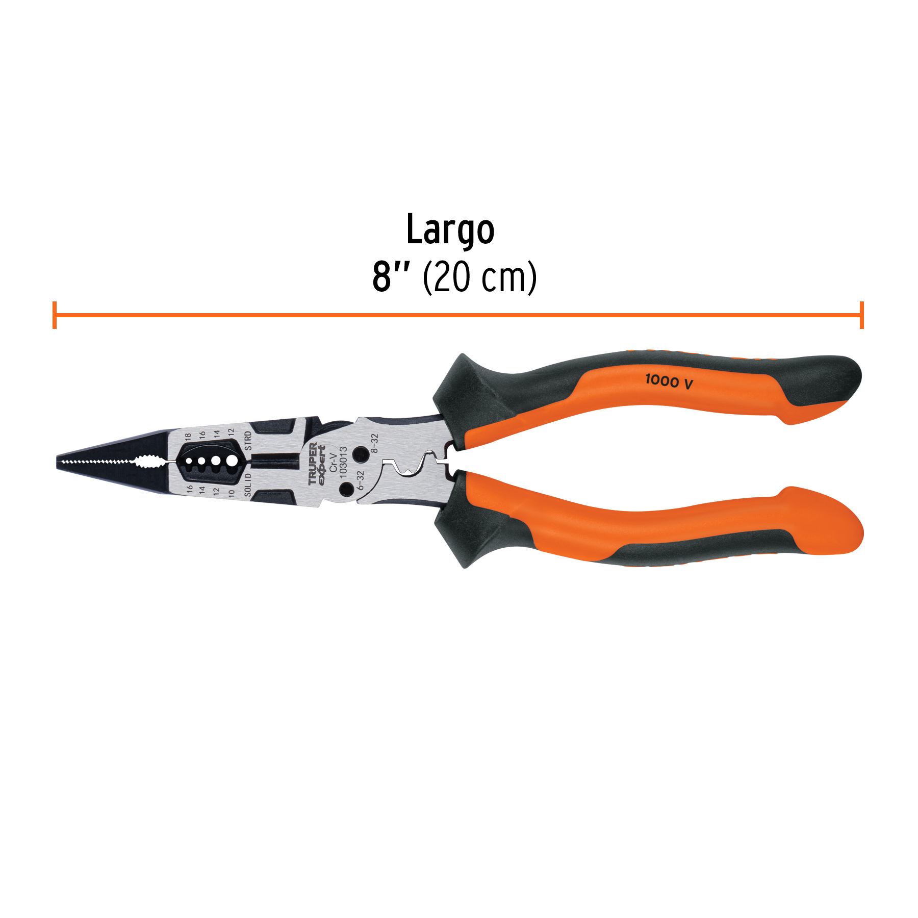 Pinza multiuso 8" punta corte electricista Truper