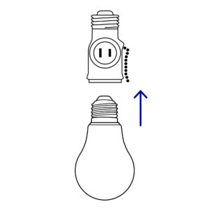 Portalampara socket con cadena y doble contacto Volteck