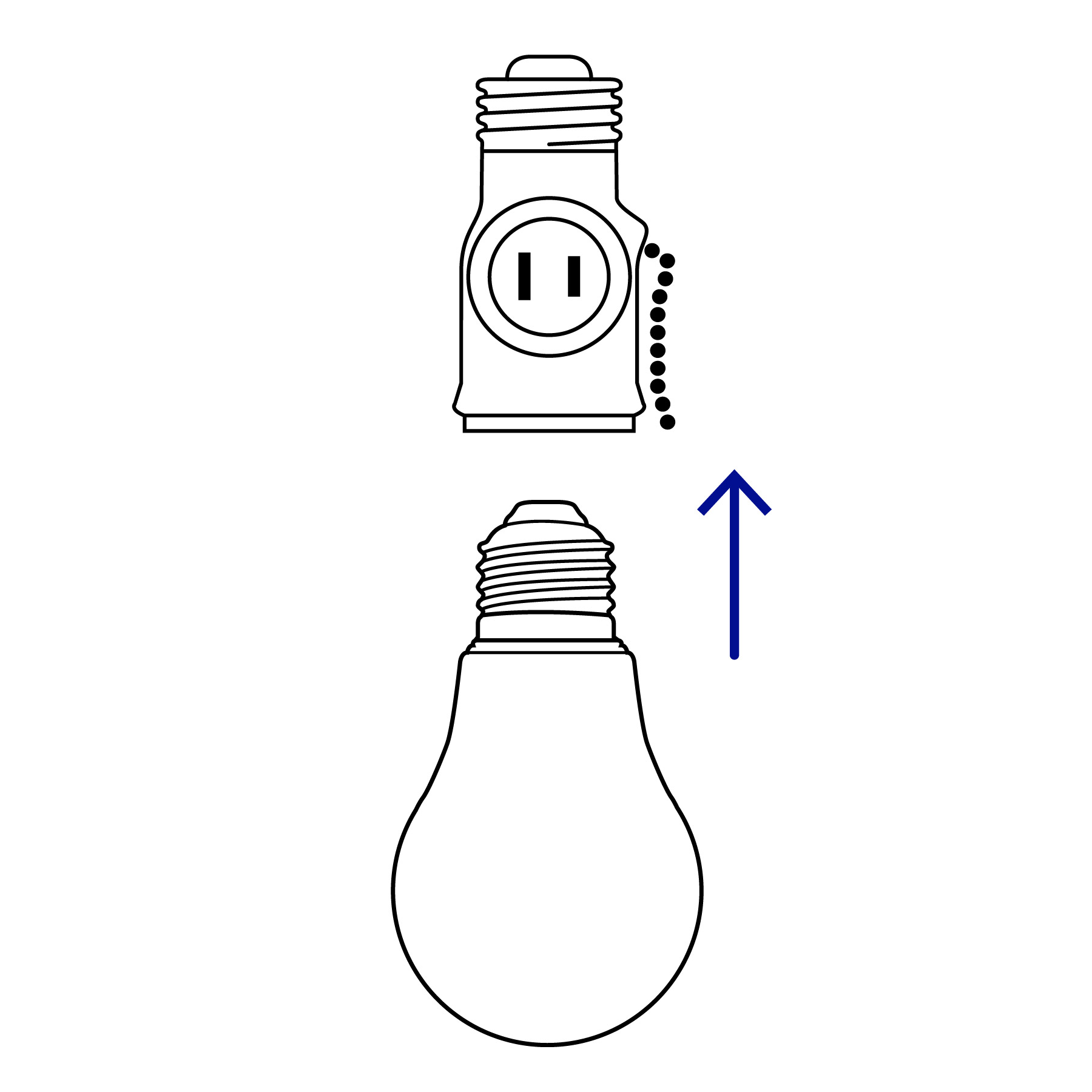 Portalampara socket con cadena y doble contacto Volteck