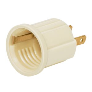 Portalampara socket de baquelita con adaptador marfil Volteck