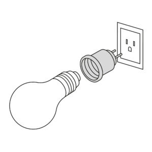 Portalampara socket de baquelita con adaptador marfil Volteck