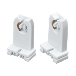 Portalampara de plastico, base G13 bipin, 2 pzas, Volteck