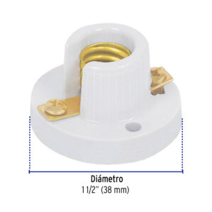 Portalampara E12 de porcelana para foco mini Volteck