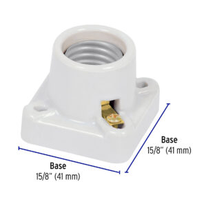 Portalampara de porcelana cuadrado Volteck