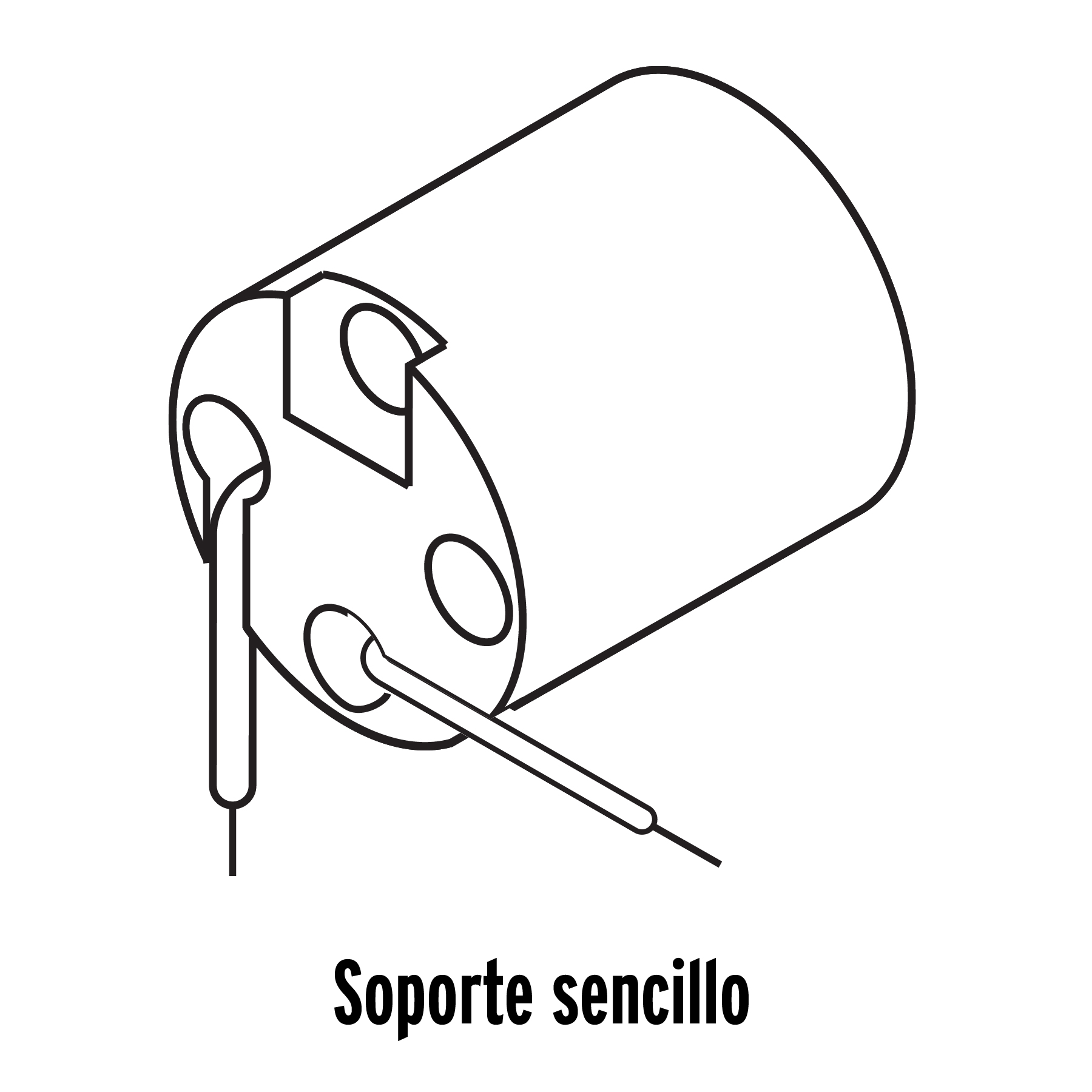 Portalampara de porcelana, sencillo, Volteck