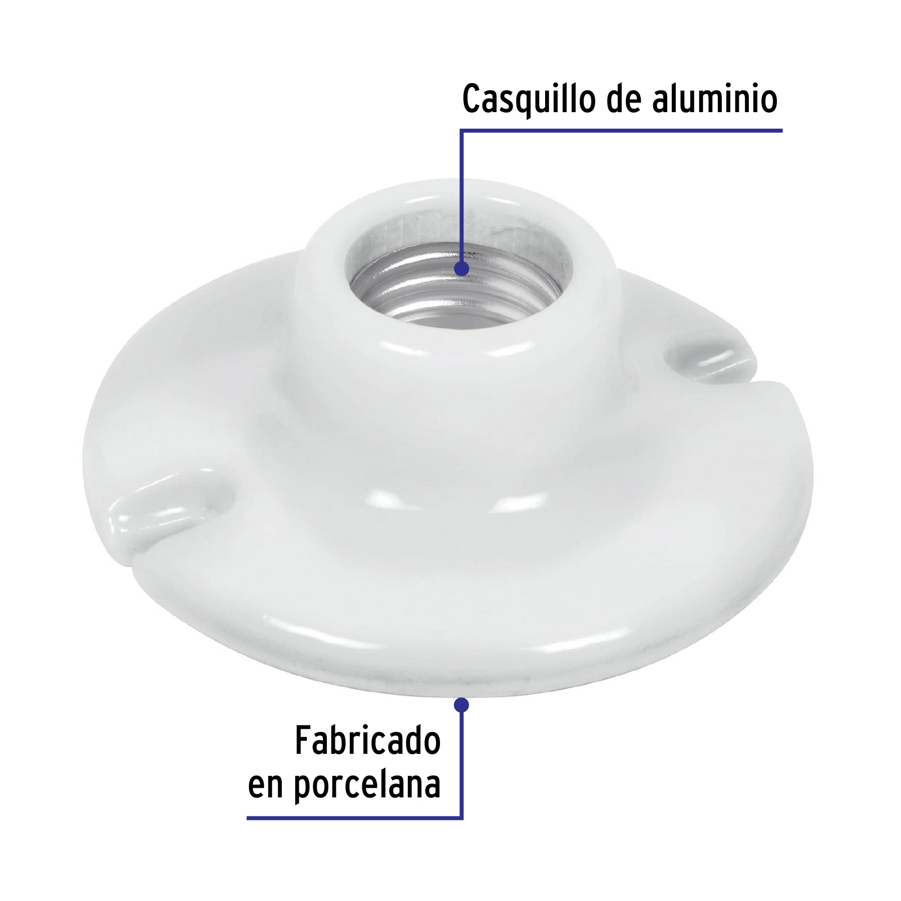 Scoket Portalampara de porcelana 3-1/2" Volteck
