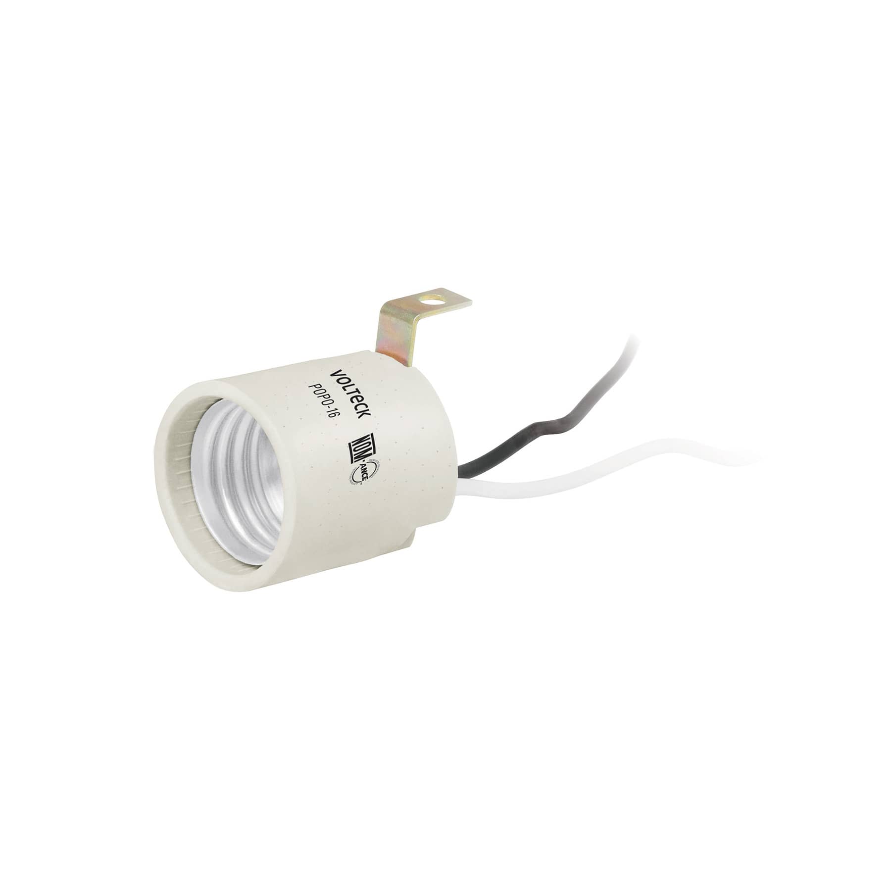 Portalampara socket de porcelana tipo escuadra