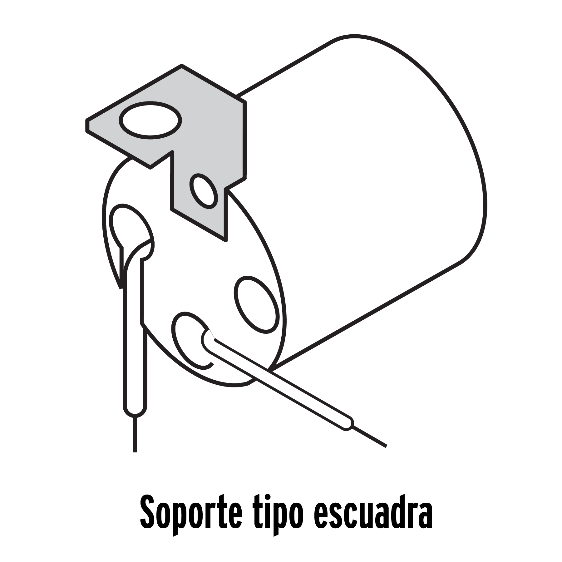 Portalampara socket de porcelana tipo escuadra