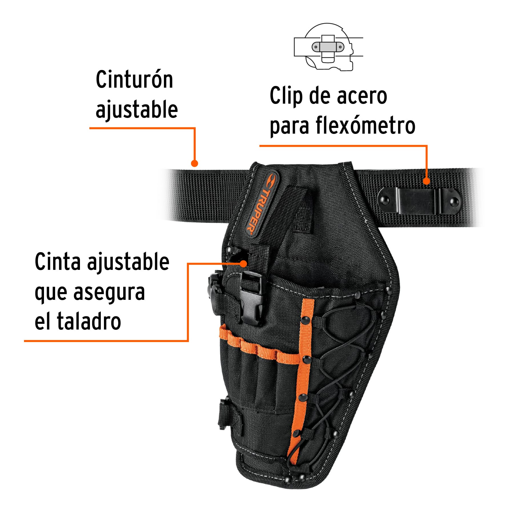 Cinturon Porta Herramienta Taladro de 6 compartimentos