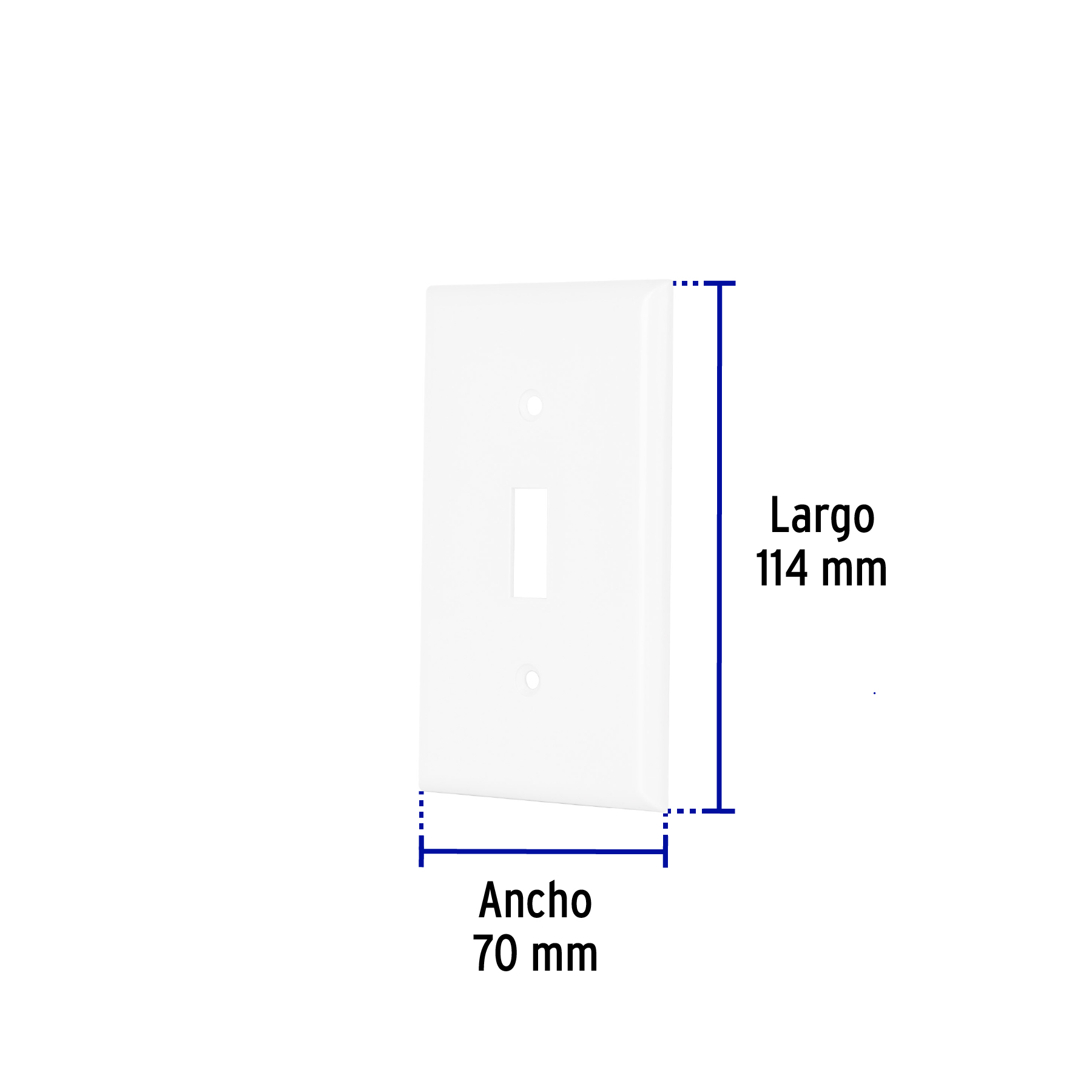 Placa de ABS para interruptor vertical, Standard, blanco