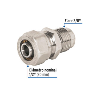Conector para PEALPE, 1/2' a flare 3/8', Foset