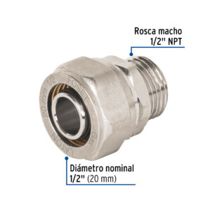 Conector para PEALPE 1/2' con rosca macho Foset