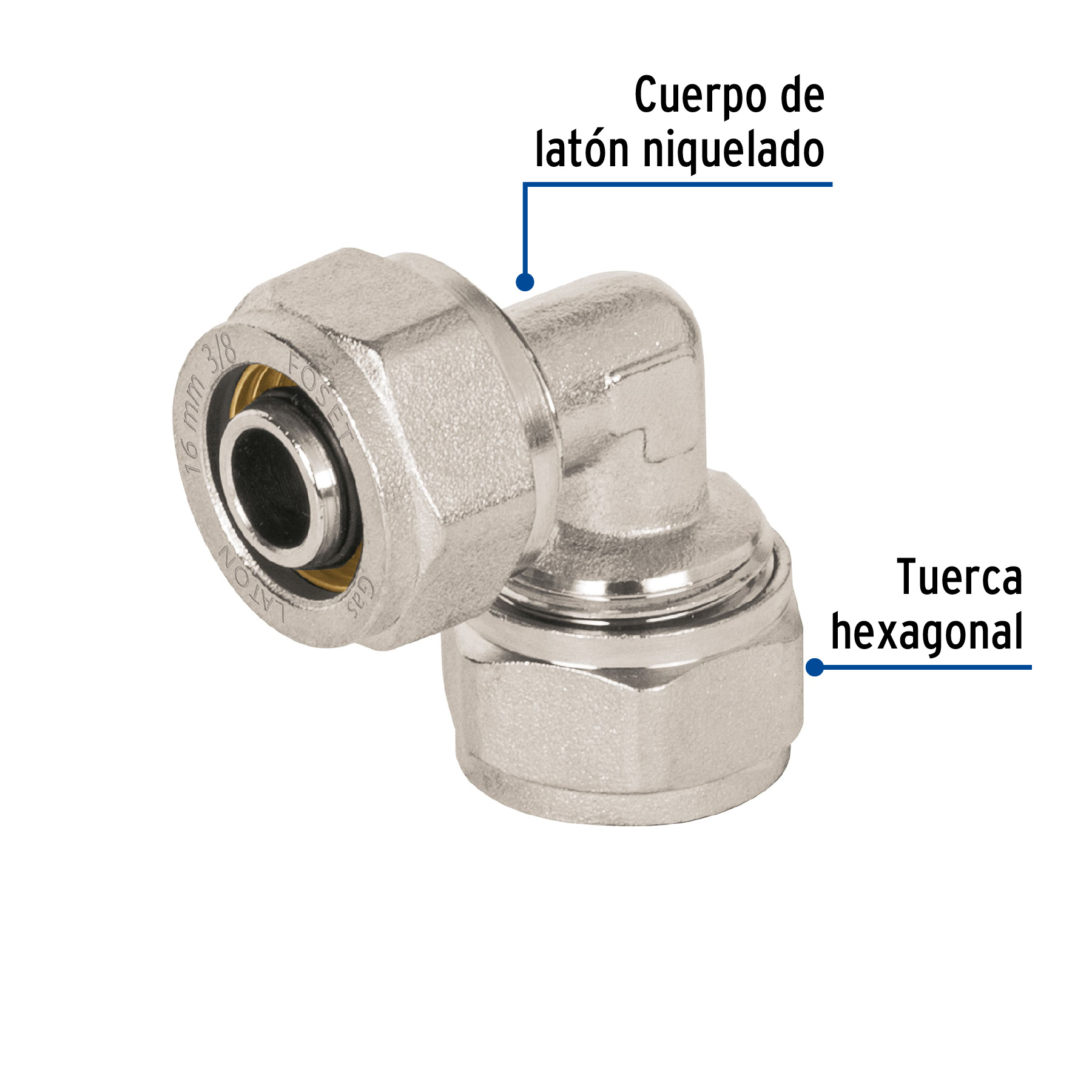 Codo 90° para PEALPE 3/8" Foset