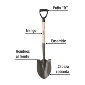 Pala redonda puño "Y" Pretul