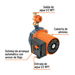 Bomba presurizadora 1/6hp con sensor regulable Truper