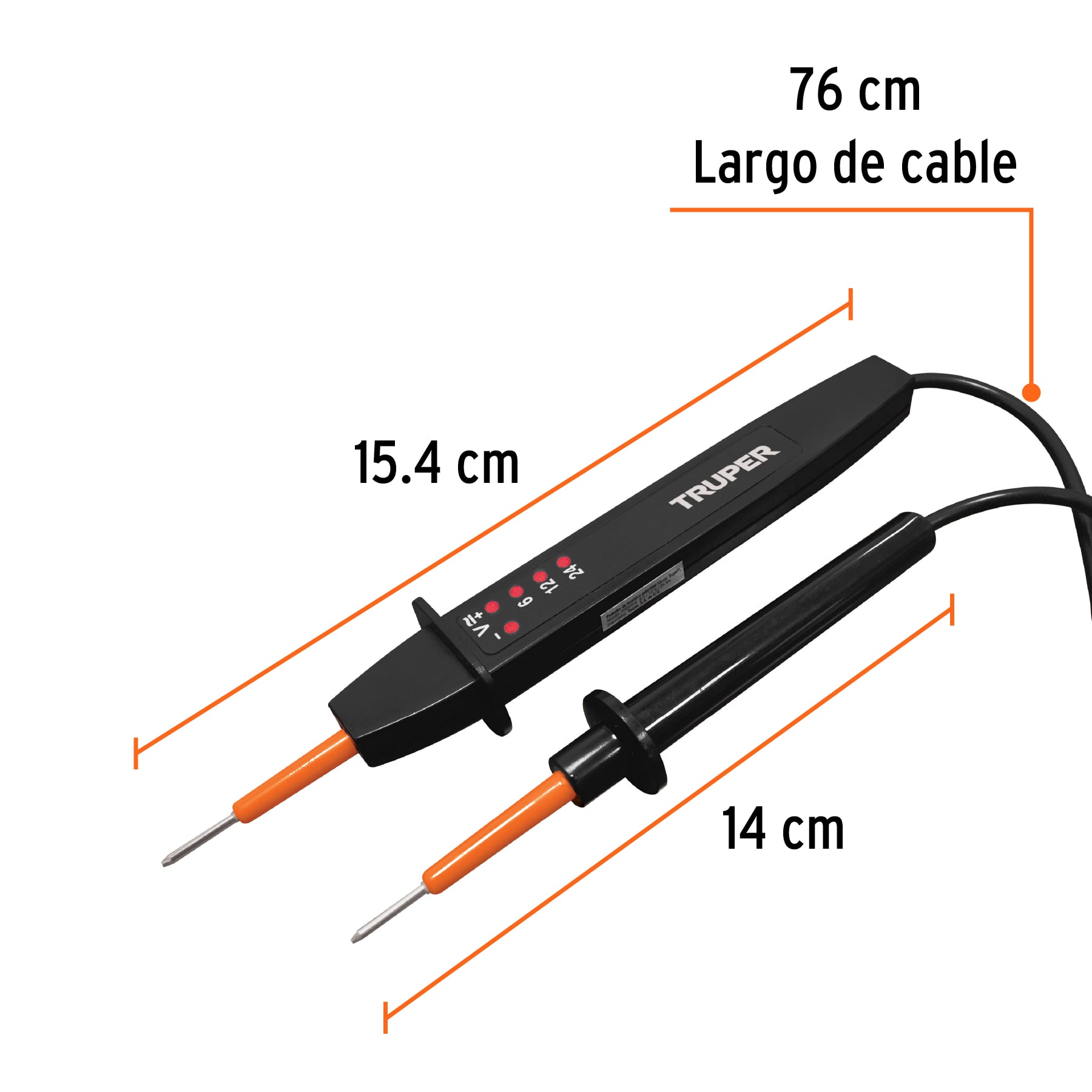 Probador de voltaje y polaridad 6,12 y 24vdc