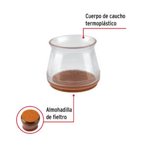 Caja con 24 Protectores para silla Transparentes Tipo Regaton 3cm