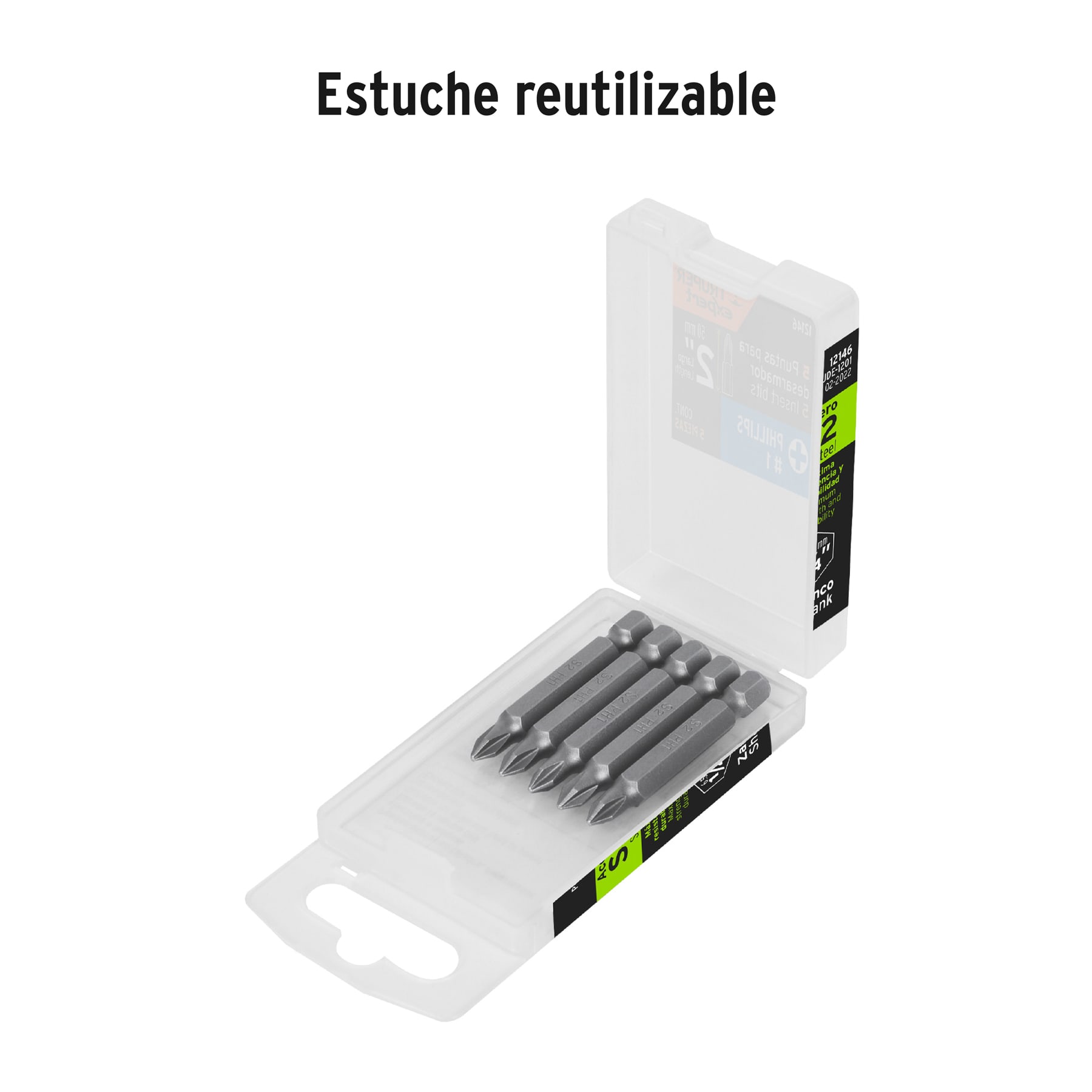 Puntas Cruz Phillips PH1 de 2" Pack 5 piezas