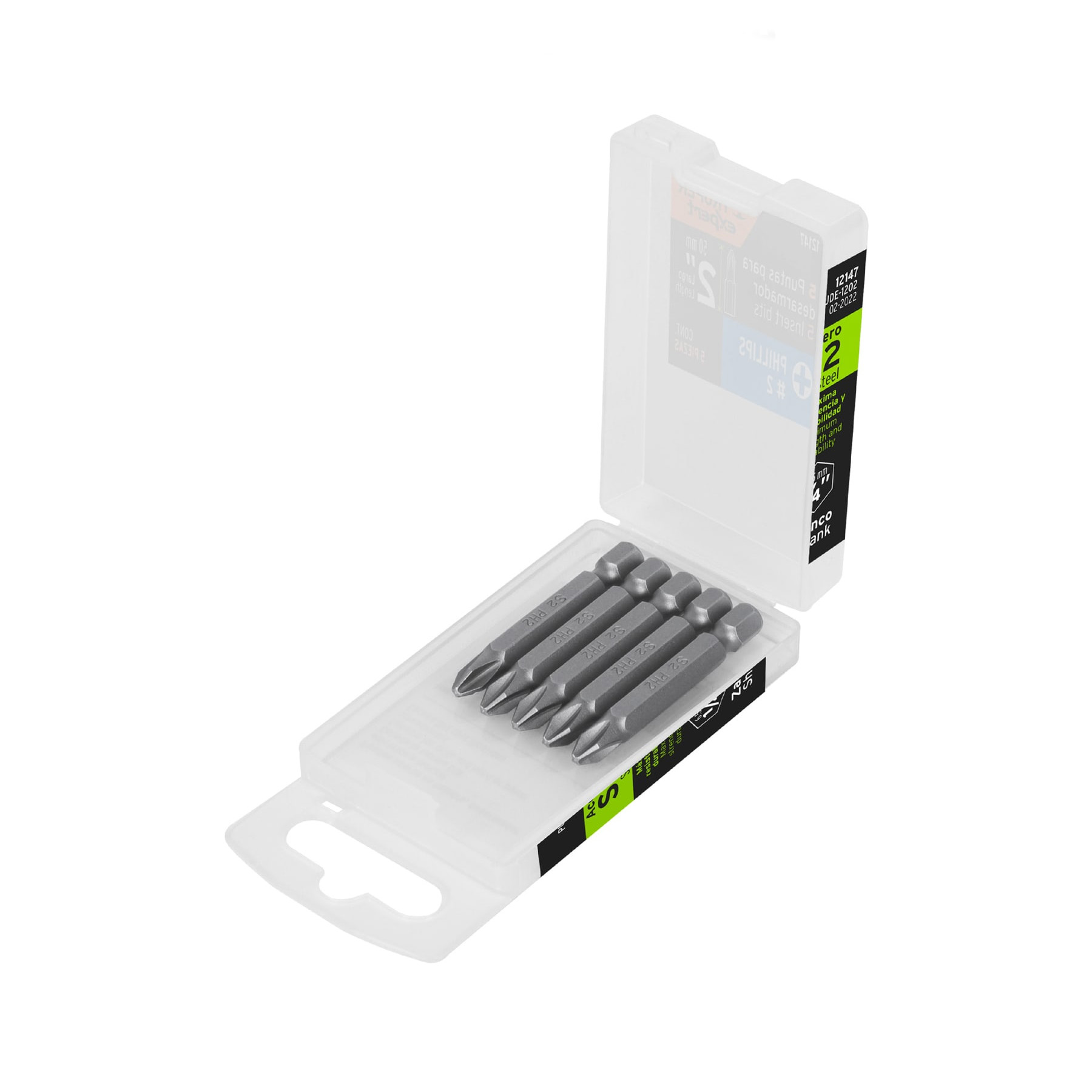 Puntas Cruz Phillips PH2 de 2" Pack 5 piezas