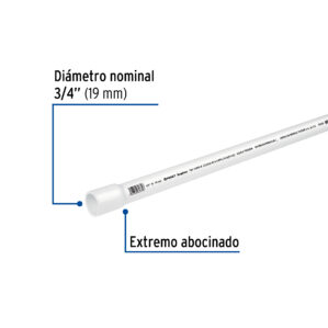 Tubo de PVC hidraulico cedula 40 3/4